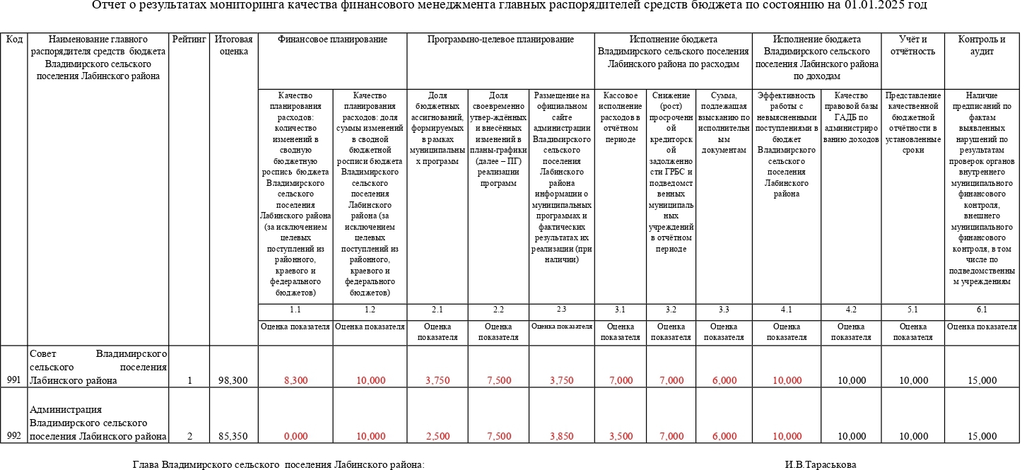 Отчет о результатах мониторинга качества финансового менеджмента за 2024 год page 0001